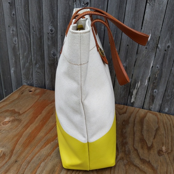 Fossil Cream and Yellow Tote Bag - Picture 4 of 8